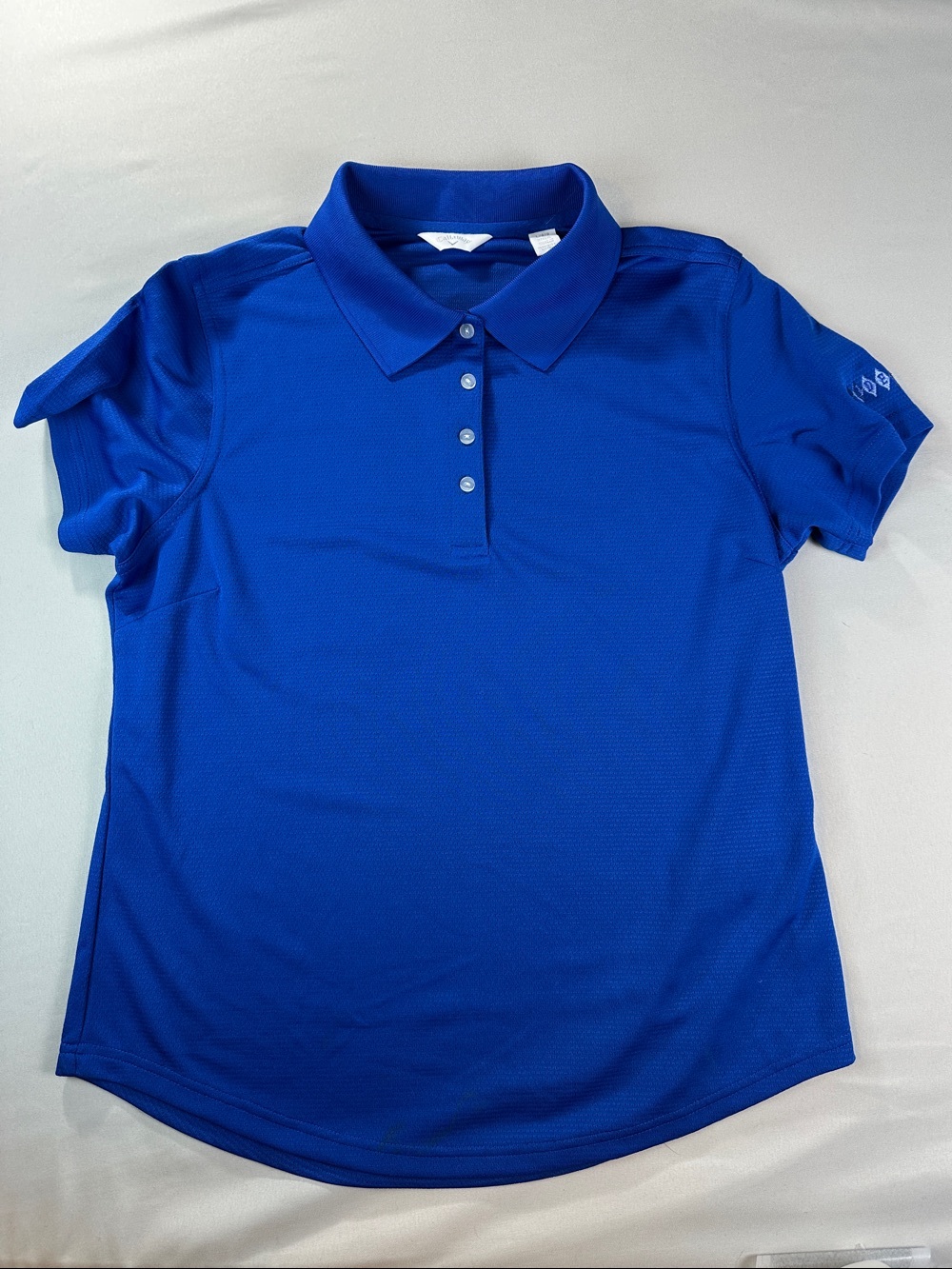 Callaway Women's Cobalt Blue Button-Down Polo Large Short Sleeve Golf